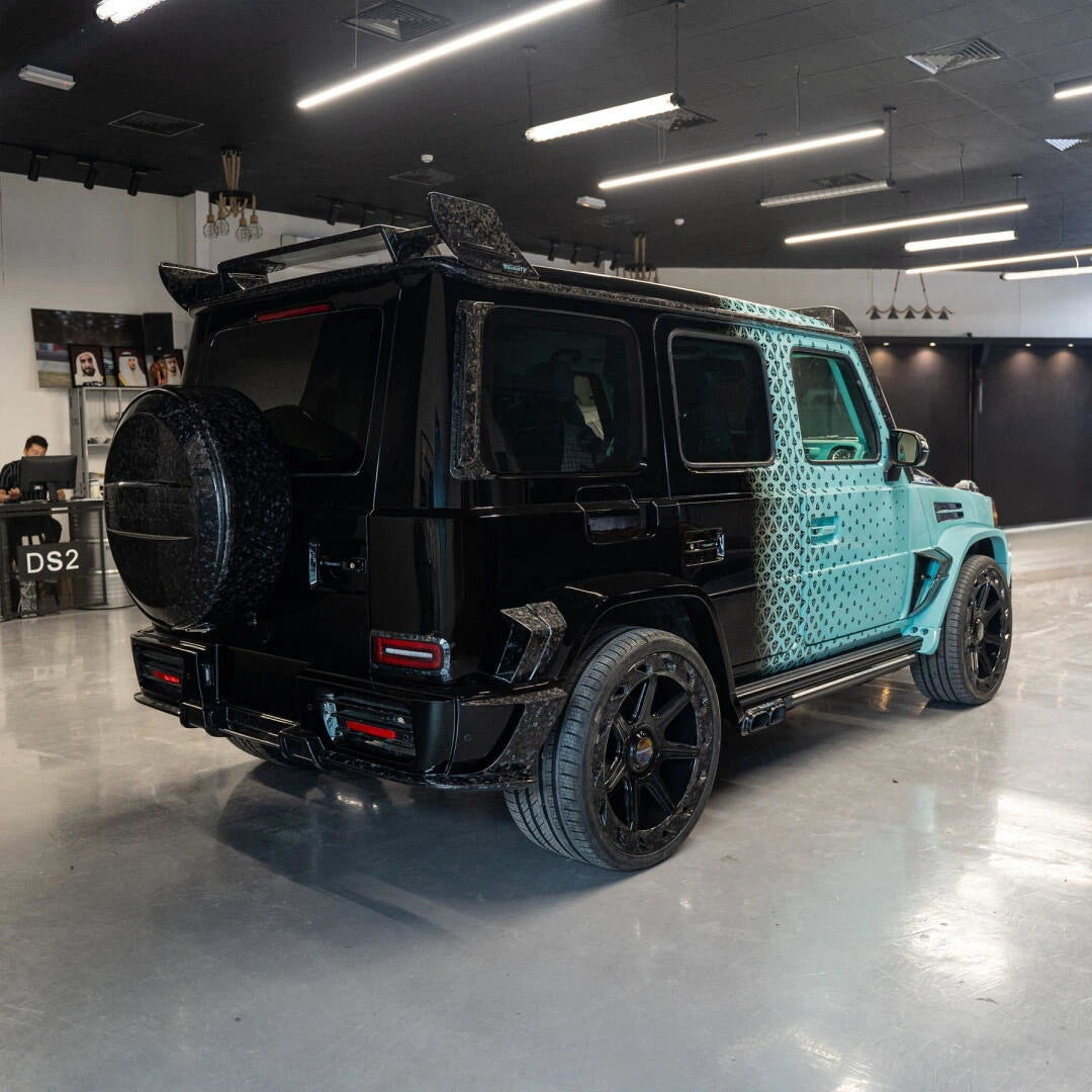 Mercedes-Benz G63 W464/W465 Mansory P920 Style Forged Carbon Fiber Wide Body Kit – Complete Kit, Hood, Wheel Arches, Rear Wing, Roof Light Bar, Spare Tire Cover & Trim