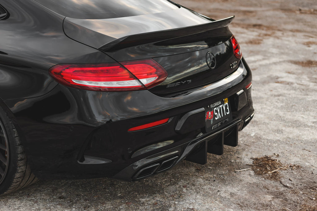 Mercedes-Benz C63 AMG W205 Coupe & Sedan Mode Carbon Style Carbon Fiber Aero Kit – Front Lip, Side Skirts, Rear Lip