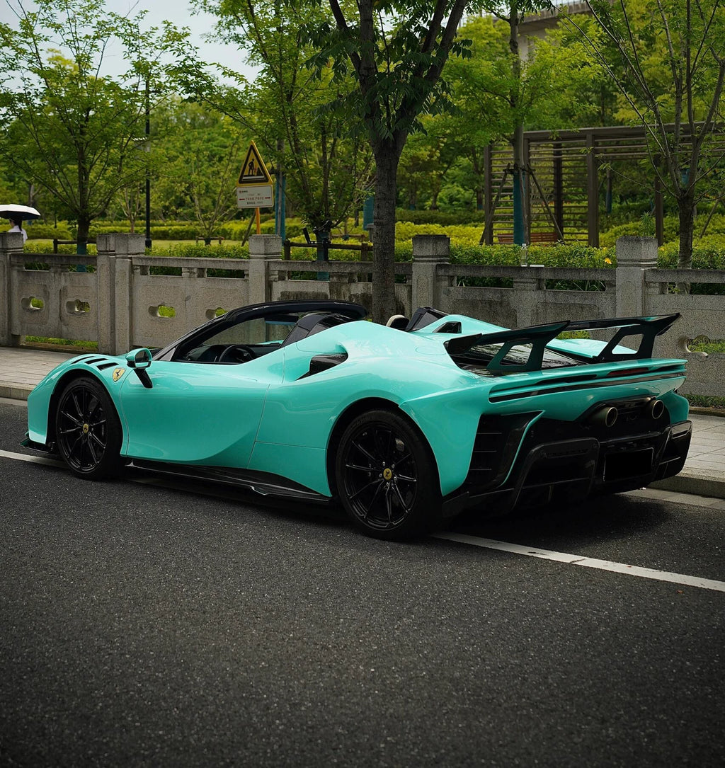 Ferrari SF90 XX-Style Dry Carbon Fiber Full Body Kit – Front & Rear Bumpers, Hood, Fenders, Wing