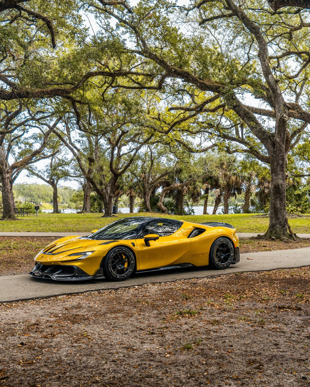 Ferrari SF90 MSY-Style Dry Carbon Fiber Aero Kit – Front Lip, Fenders, Side Skirts, Rear Lip, Wing & More