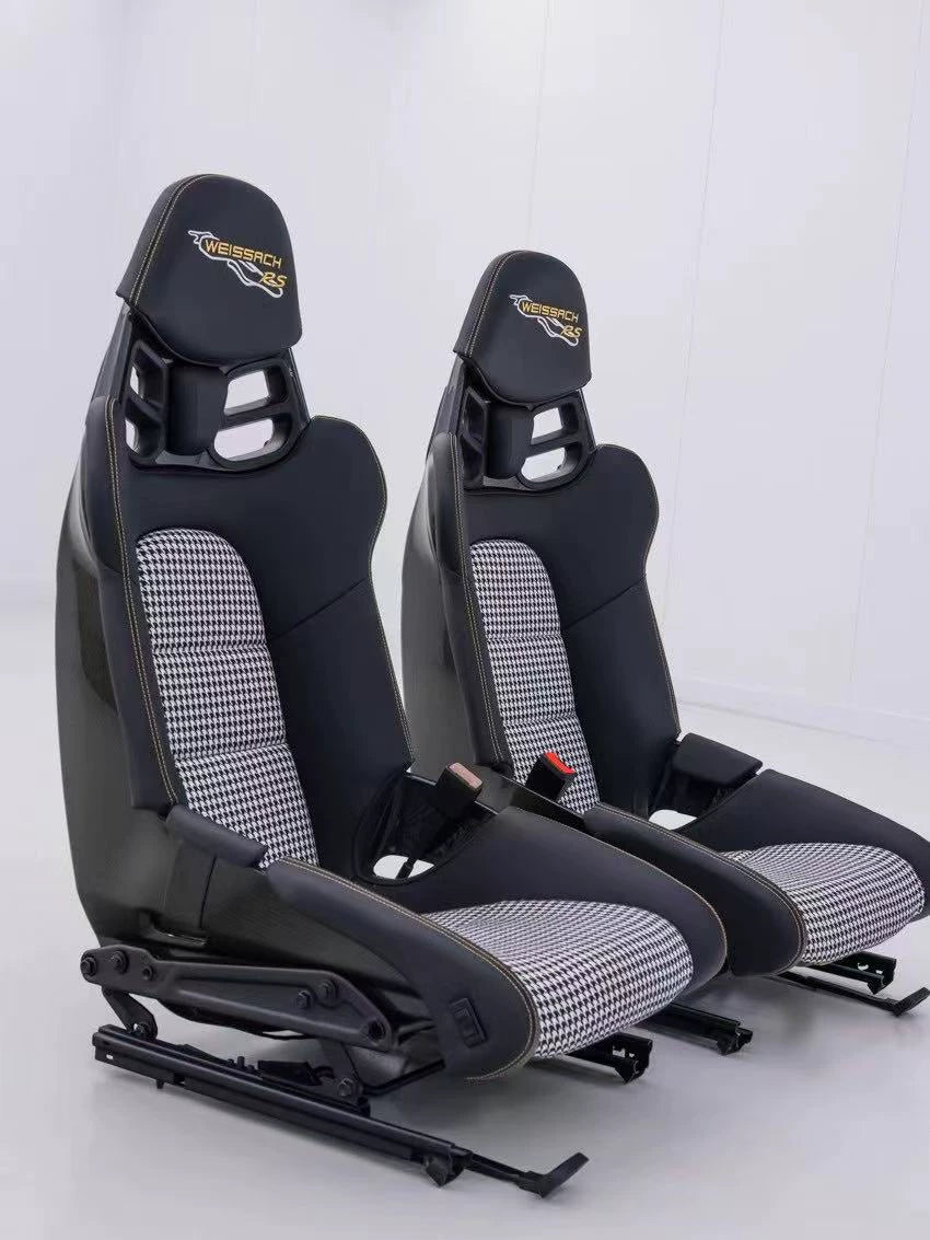 Porsche 911 GT3 RS-Style Dry Carbon Fiber One-Piece Racing Bucket Seat – Pepita, Lightweight