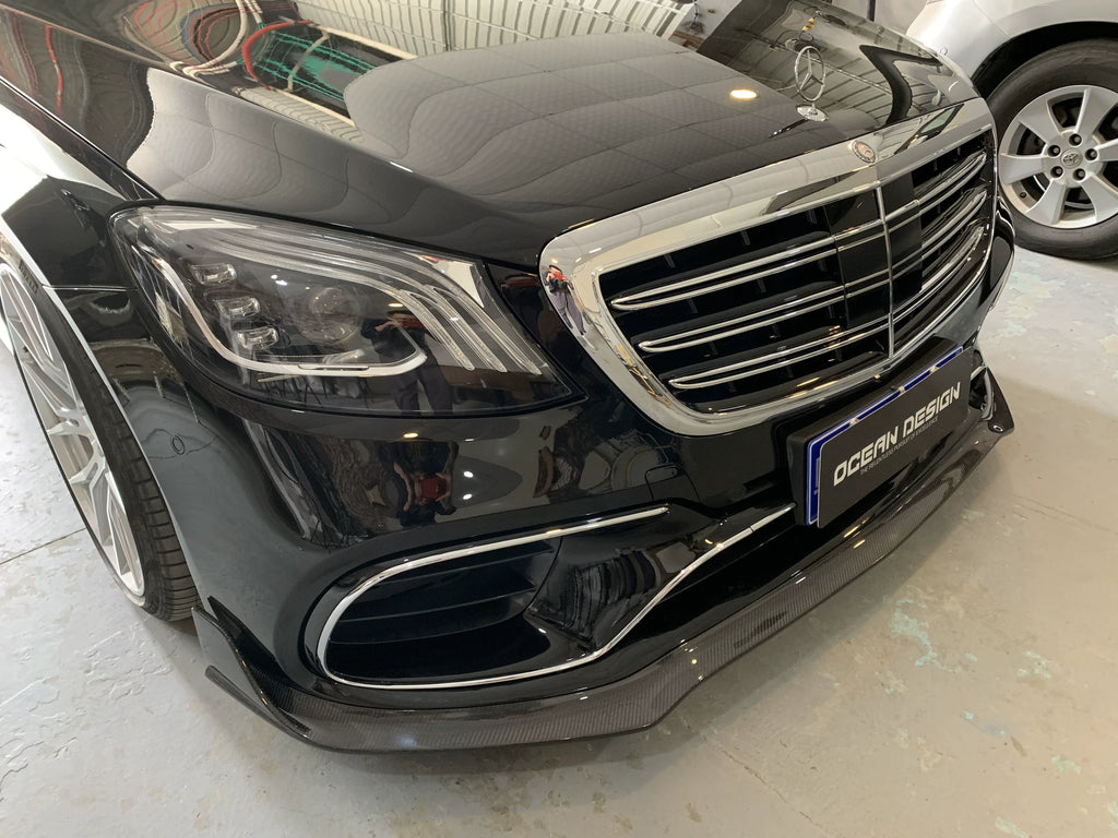 Mercedes-Benz S-Class S63 W222.2 MSY Style Carbon Fiber Aero Kit – Front Lip, Rear Bumper, Side Skirts, Rear Wing, Fender Flares, Hood, Mirror Covers