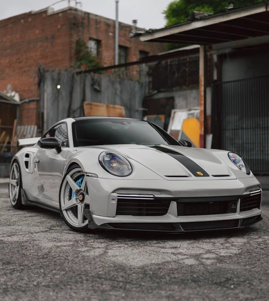 Porsche 911 992.1 Turbo S 9D-Style Dry Carbon Fiber Aero Kit – Front Lip, Hood, Side Skirts, Rear Lip, Wing