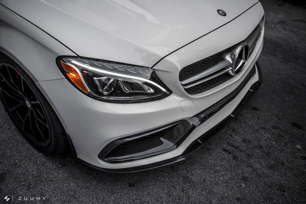 Mercedes-Benz C63 AMG W205 Coupe & Sedan Mode Carbon Style Carbon Fiber Aero Kit – Front Lip, Side Skirts, Rear Lip
