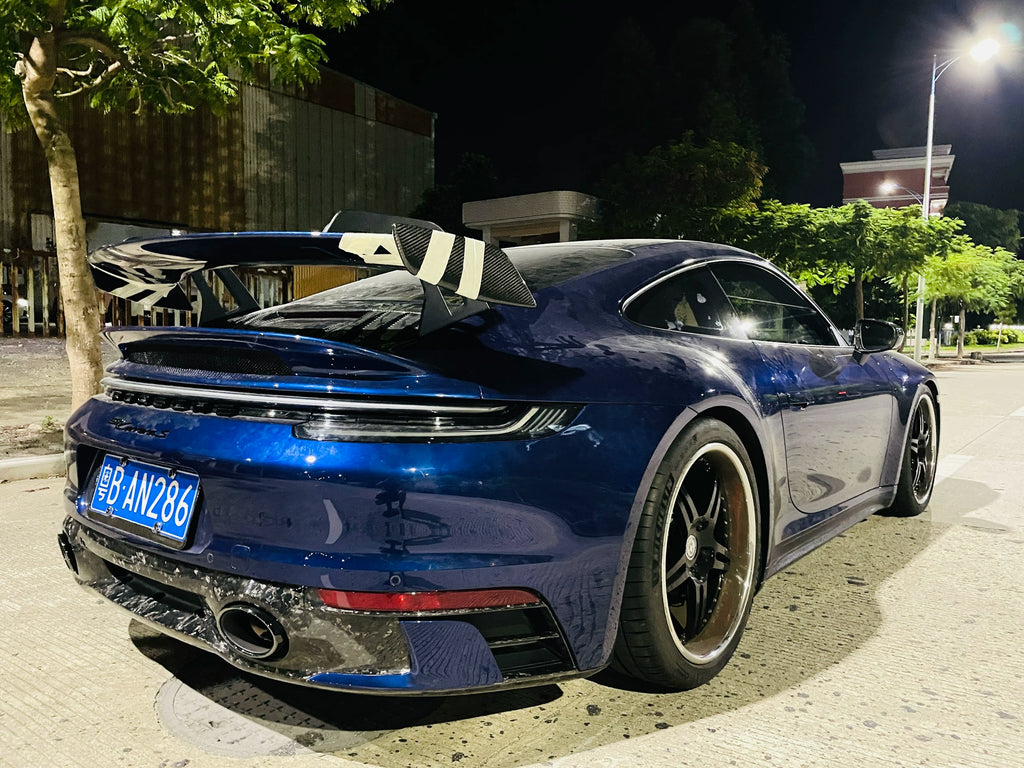 Porsche 911 992.1 Sport Design-Style Dry Carbon Fiber Rear Lip & Wing