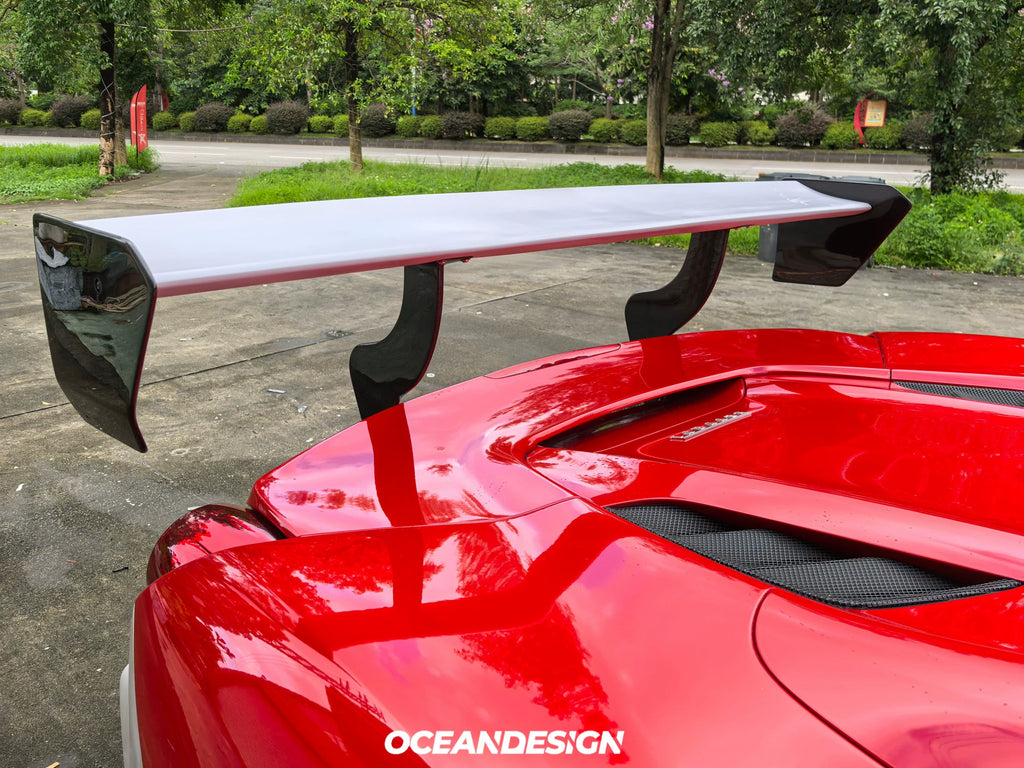 Ferrari 488 Challenge EVO-Style Dry Carbon Fiber Aero Kit – Front & Rear Bumpers, Hood, Side Skirts, Wing