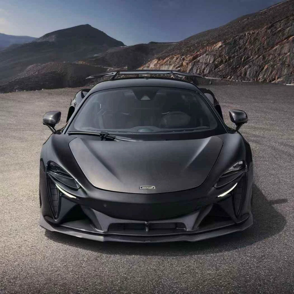 McLaren Artura N-Style Dry Carbon Fiber Aero Kit – Front Lip, Side Skirts, Rear Lip, Rear Wing, Door Sills, Mirror Covers