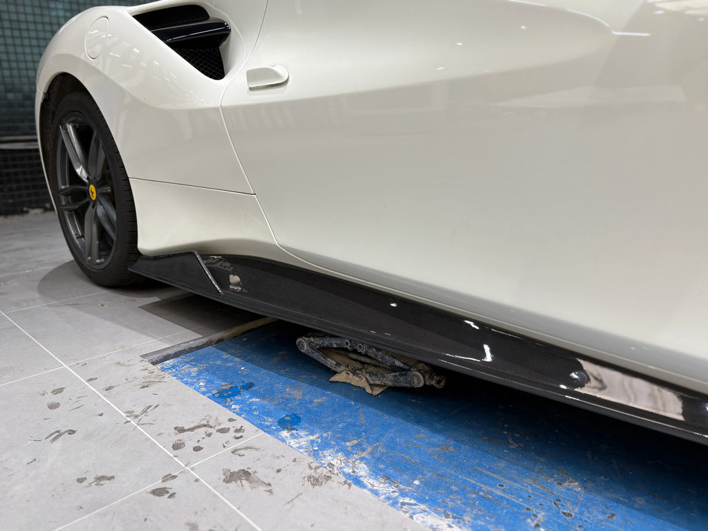 Ferrari 488 GTB Spider V-Style Dry Carbon Fiber Aero Kit – Front Lip, Side Skirts, Spoiler, Wing