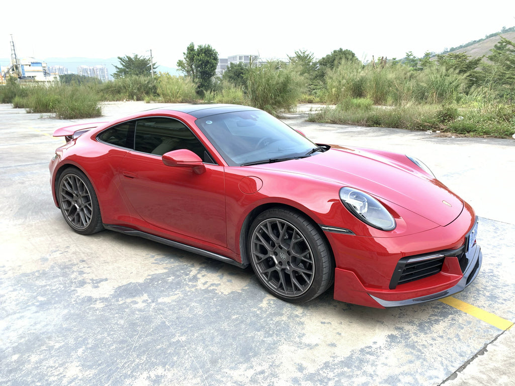 Porsche 911 992.1 Carrera to Turbo S-Style Carbon Fiber Aero Kit – Front Lip, Side Skirts, Rear Lip, Wing