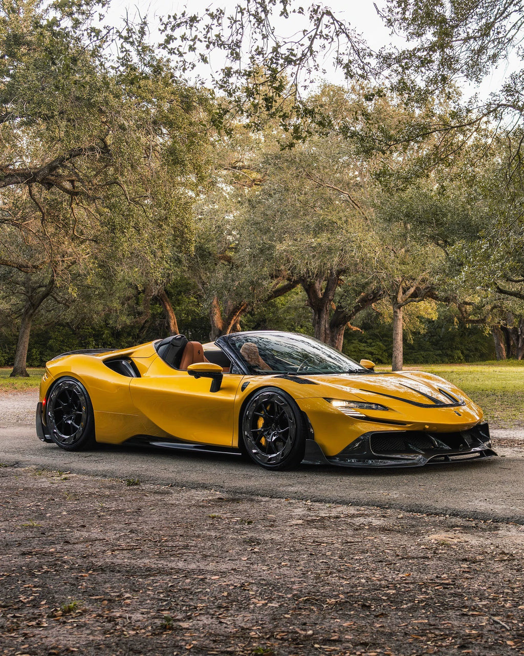Ferrari SF90 MSY-Style Dry Carbon Fiber Aero Kit – Front Lip, Fenders, Side Skirts, Rear Lip, Wing & More