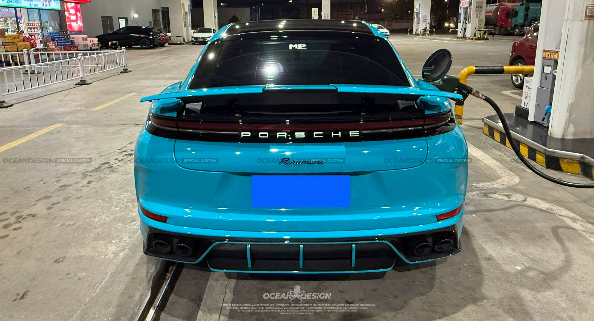 Porsche Panamera 2024+ Ocean Design-Style Dry Carbon Fiber Aero Kit – Front Lip, Side Skirts, Hood, Wing & More