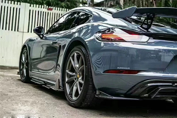 Porsche 718 Boxster Cayman A-Style Carbon Fiber Aero Kit – Front Lip, Side Skirts, Rear Lip, Corner Pieces