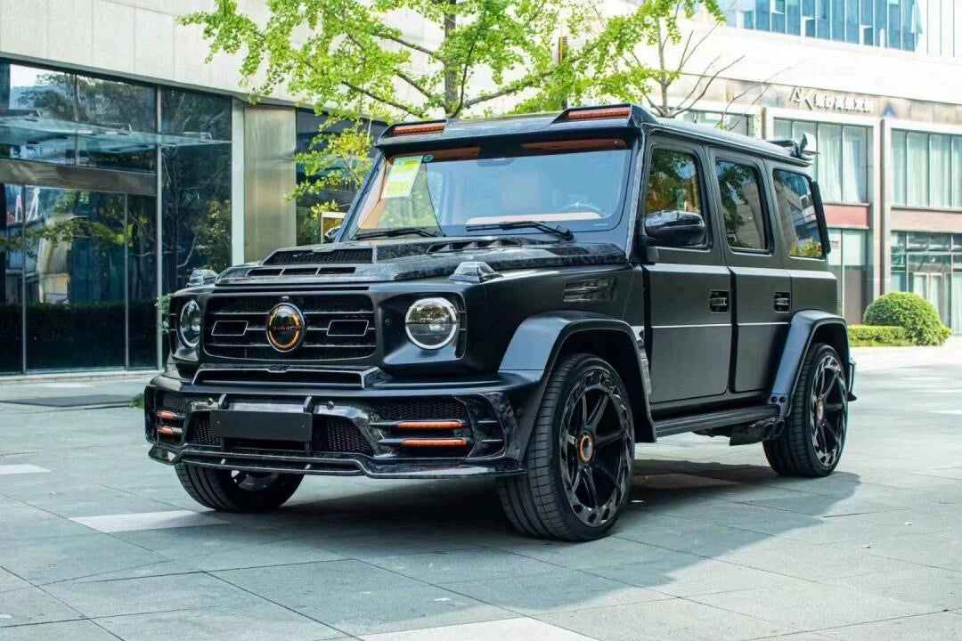Mercedes-Benz G63 W464/W465 Mansory P920 Style Forged Carbon Fiber Wide Body Kit – Complete Kit, Hood, Wheel Arches, Rear Wing, Roof Light Bar, Spare Tire Cover & Trim