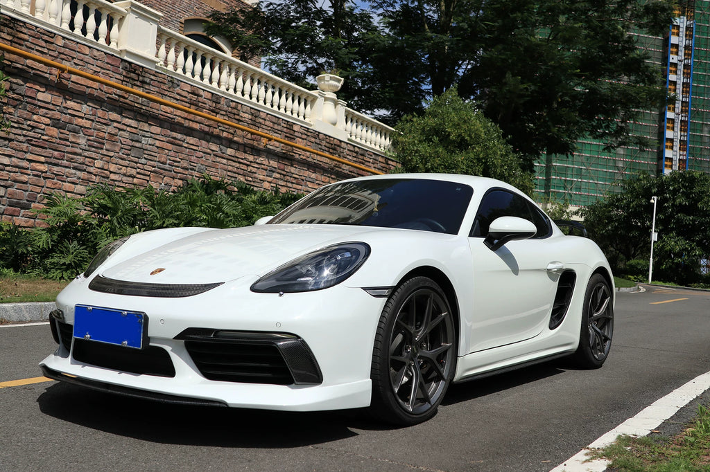 Porsche 718 Boxster Cayman Techart-Style Carbon Fiber Aero Kit – Front Lip, Side Skirts, Rear Lip, Wing