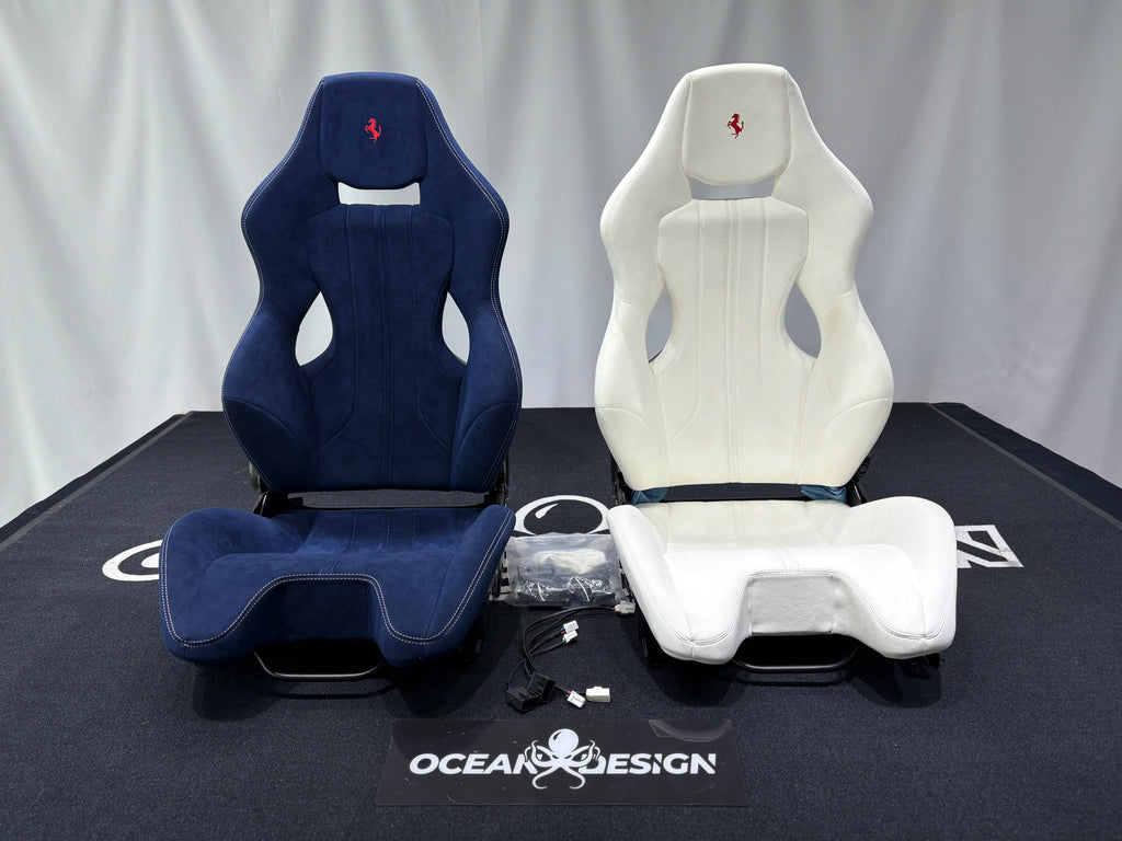 Ferrari F430 458 488 F8 Dry Carbon Fiber One-Piece Racing Bucket Seat – Alcantara, Lightweight