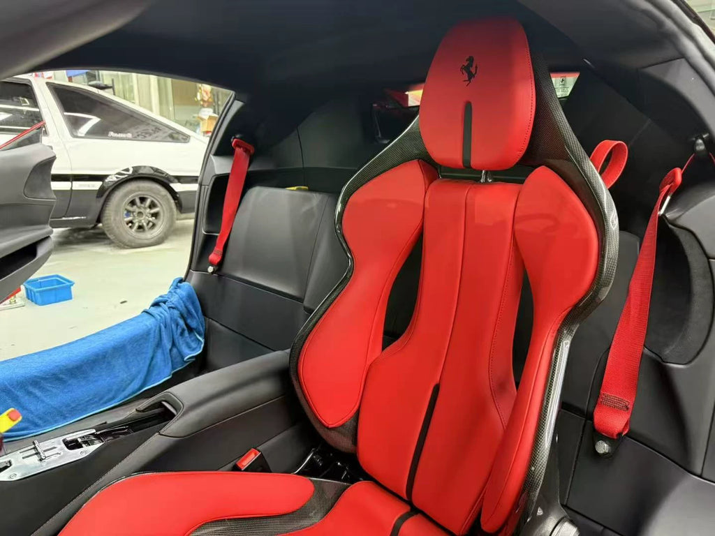 Ferrari 296 GTB / SF90 Dry Carbon Fiber One-Piece Racing Bucket Seat