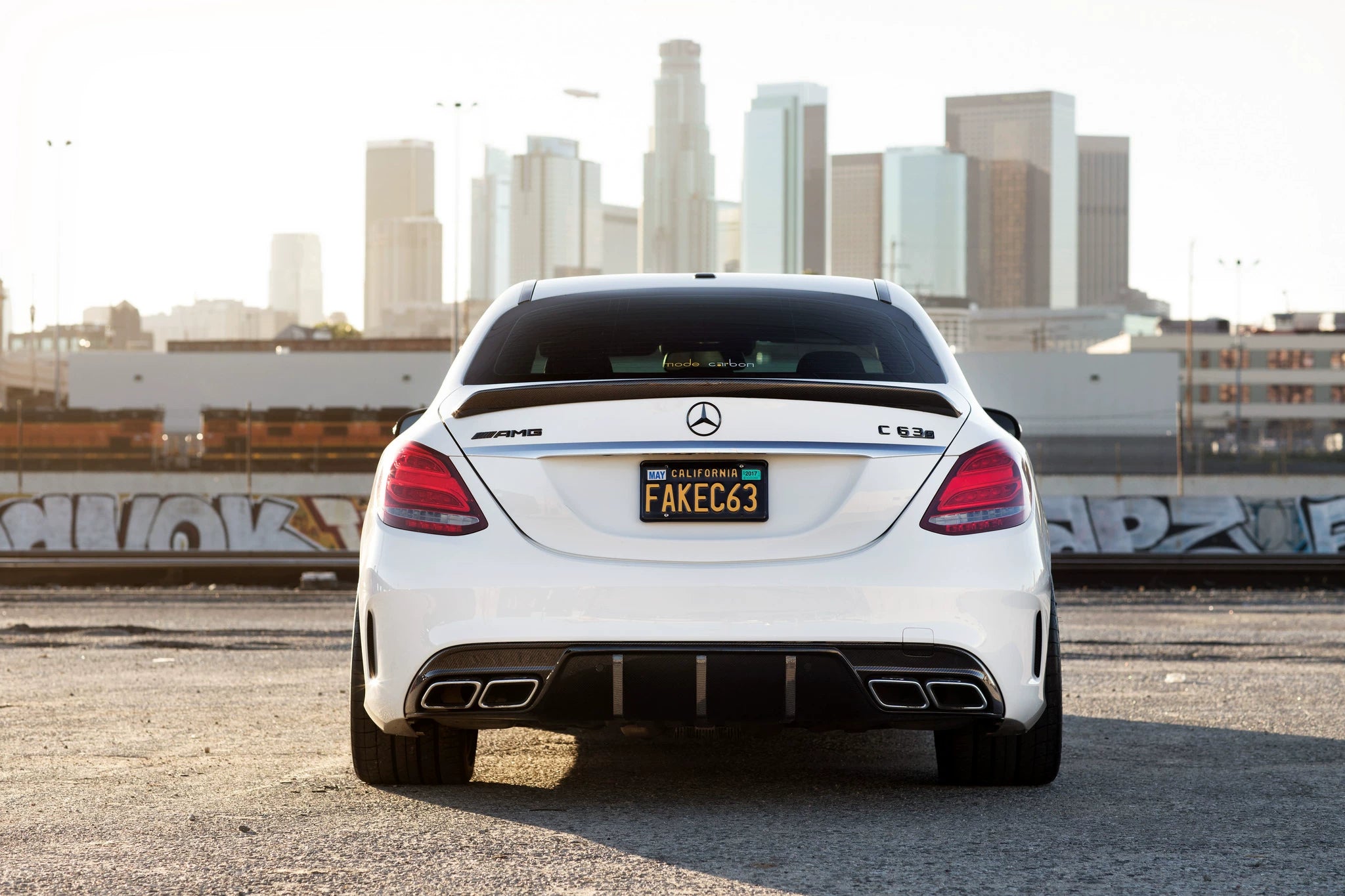 Mercedes-Benz C63 AMG W205 Coupe & Sedan Mode Carbon Style Carbon Fiber Aero Kit – Front Lip, Side Skirts, Rear Lip