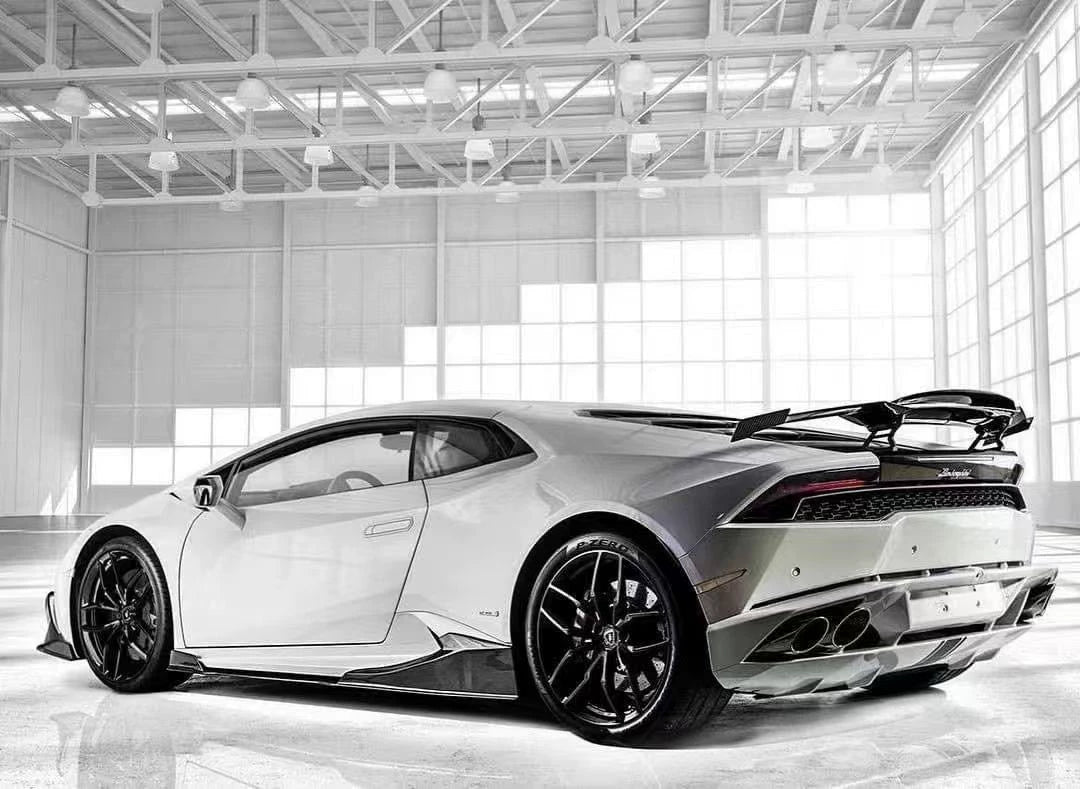 Lamborghini Huracan LP580 LP600 LP610 MAD-Style Dry Carbon Fiber Aero Kit – Corner Pieces, Side Skirts, Wing