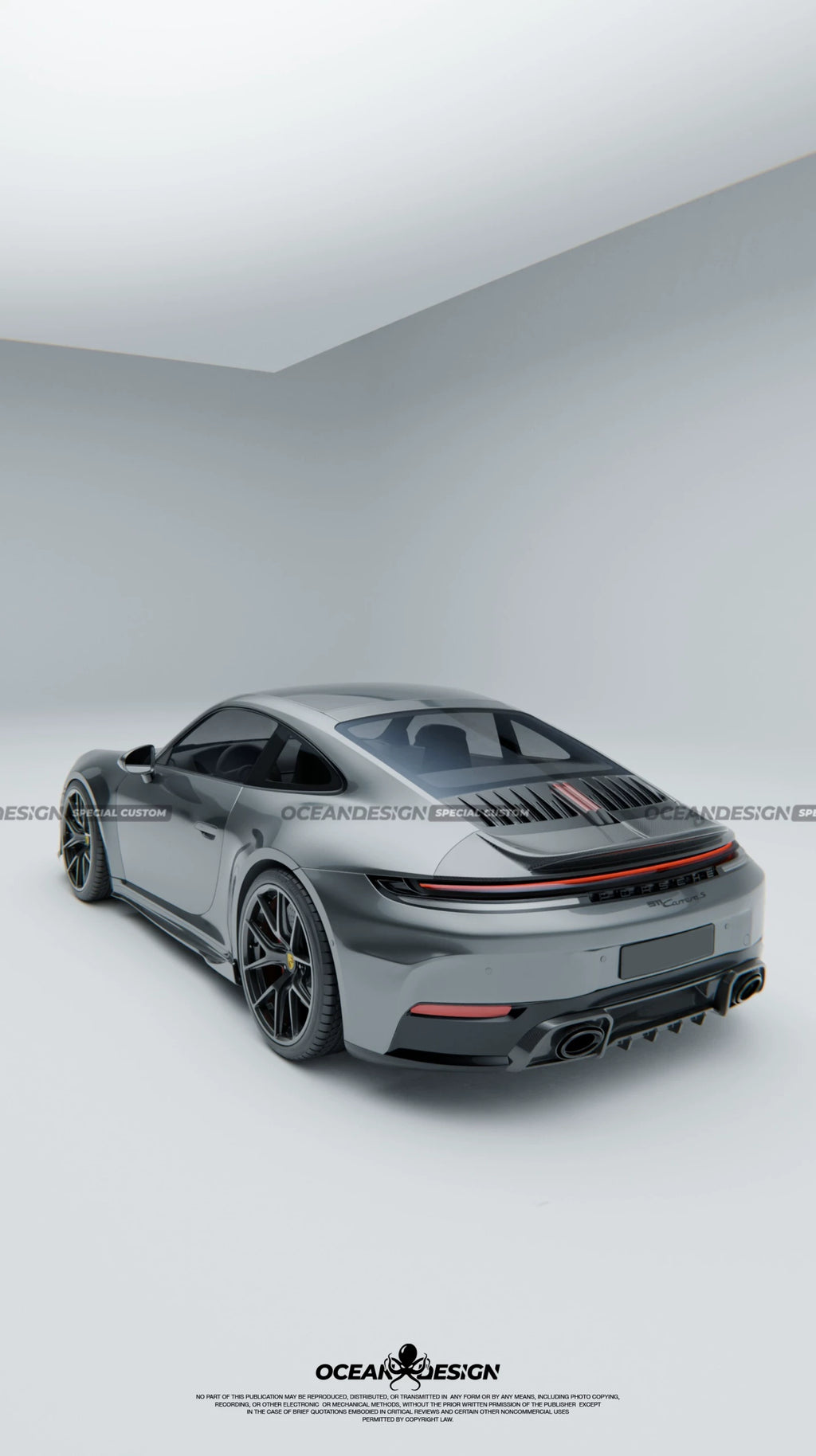 Porsche 911 992.2 Ocean Design-Style Dry Carbon Fiber Aero Kit – Front Lip, Side Skirts, Rear Lip, Wing