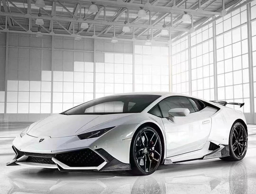 Lamborghini Huracan LP580 LP600 LP610 MAD-Style Dry Carbon Fiber Aero Kit – Corner Pieces, Side Skirts, Wing