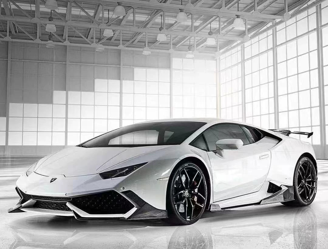 Lamborghini Huracan LP580 LP600 LP610 MAD-Style Dry Carbon Fiber Aero Kit – Corner Pieces, Side Skirts, Wing
