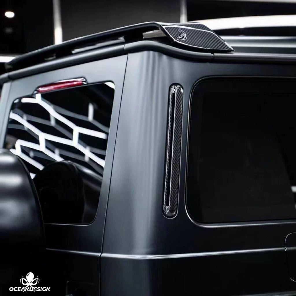 Mercedes-Benz G63 W464 TopCar Style Dry Carbon Fiber Aero Kit – Front Lip, Rear Lip, Rear Wing, Spare Tire Cover, Fender Trim, Bumper Trim