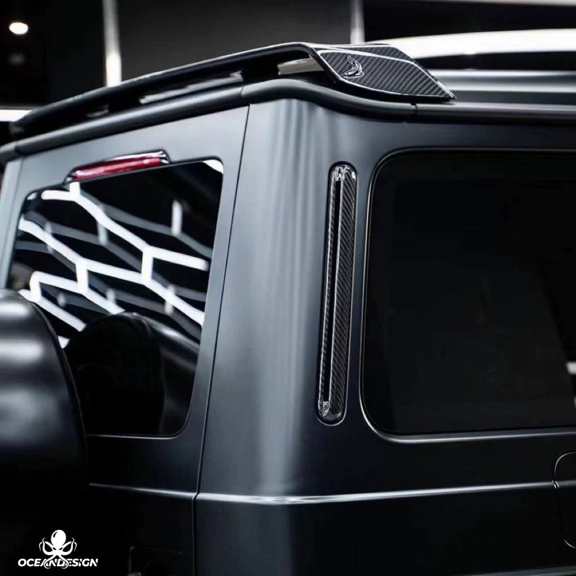 Mercedes-Benz G63 W464 TopCar Style Dry Carbon Fiber Aero Kit – Front Lip, Rear Lip, Rear Wing, Spare Tire Cover, Fender Trim, Bumper Trim