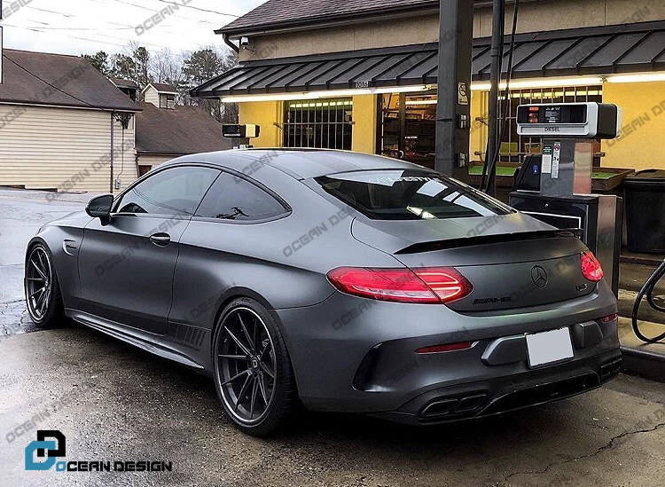 Mercedes-Benz C63 AMG Coupe W205 Edition One Style Carbon Fiber Aero Kit – Center Lip, Front Bumper Vents, Rear Lip, Rear Wing, Rear Diffuser