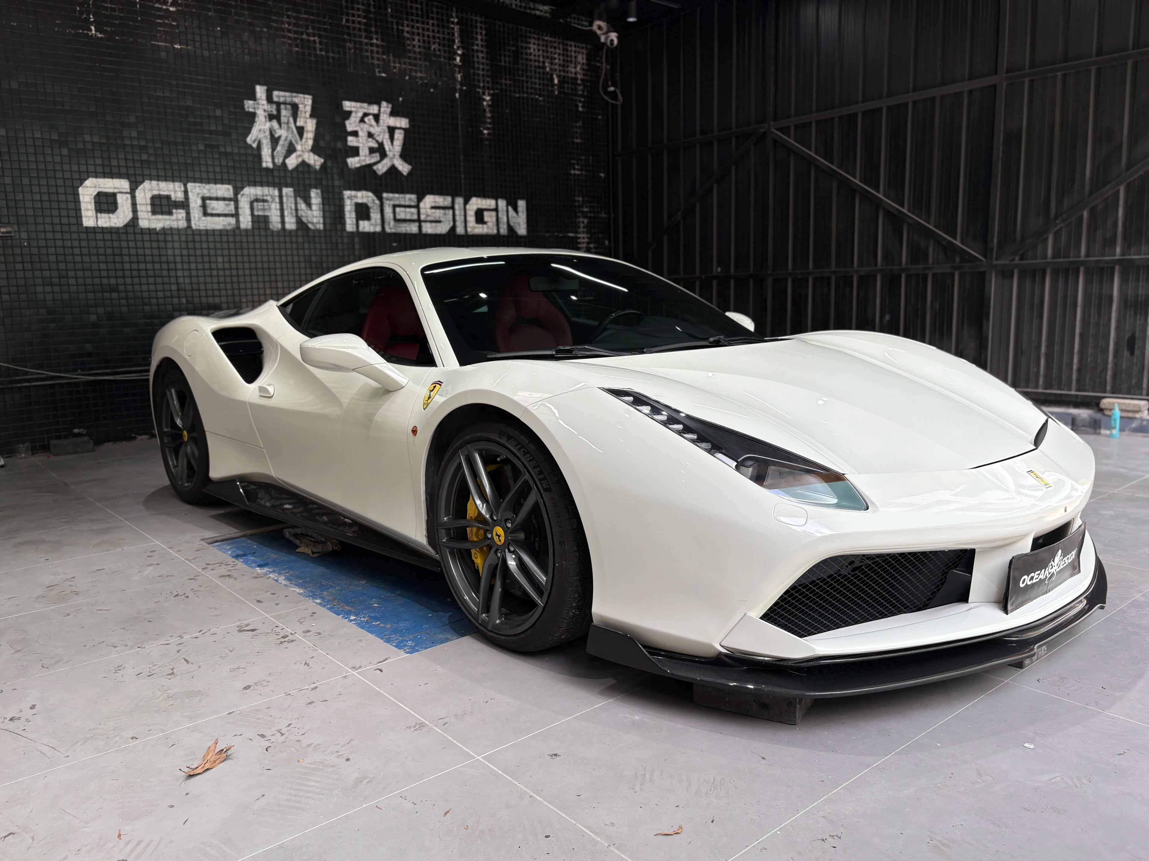 Ferrari 488 GTB Spider V-Style Dry Carbon Fiber Aero Kit – Front Lip, Side Skirts, Spoiler, Wing
