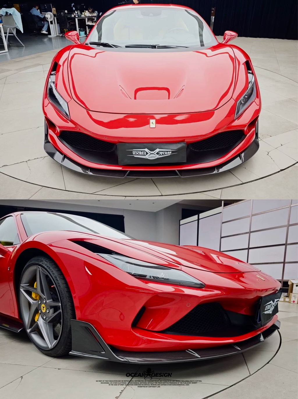 Ferrari F8 Tributo MSY-Style Dry Carbon Fiber Aero Kit – Front Lip, Side Skirts, Rear Lip, Wing, Canards & More