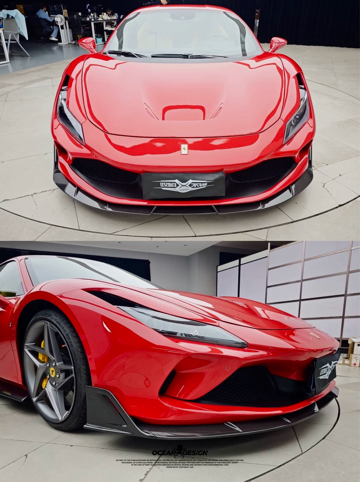 Ferrari F8 Tributo MSY-Style Dry Carbon Fiber Aero Kit – Front Lip, Side Skirts, Rear Lip, Wing, Canards & More