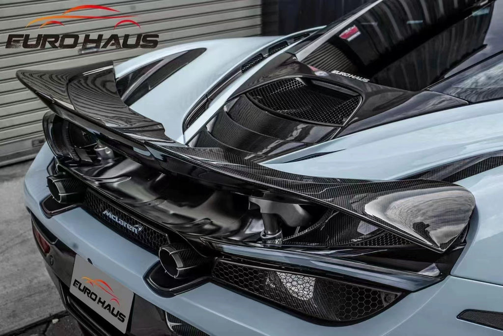McLaren 720S RYFT-Style Dry Carbon Fiber Aero Kit – Front Lip, Side Skirts, Rear Lip, Wing, Hood