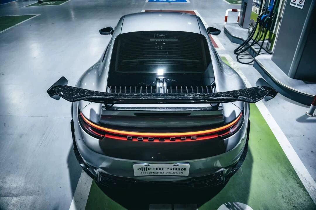 Porsche 911 992.1 Ghost-Style Dry Carbon Fiber Widebody Kit – Front & Rear Bumpers, Fenders, Wing, Hood