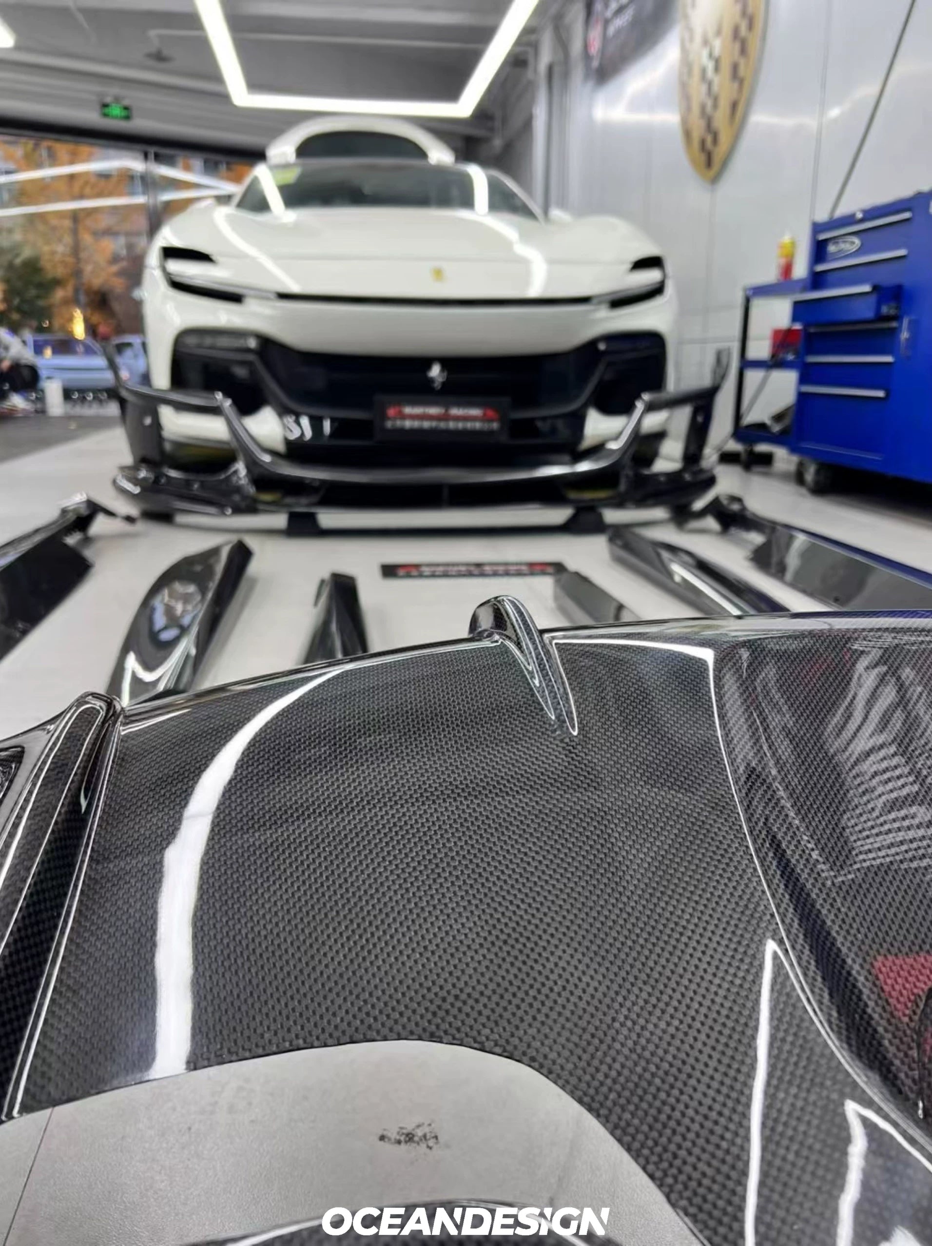 Ferrari Purosangue OEM-Style Dry Carbon Fiber Aero Kit – Front Lip, Side Skirts, Rear Lip, Wheel Arches