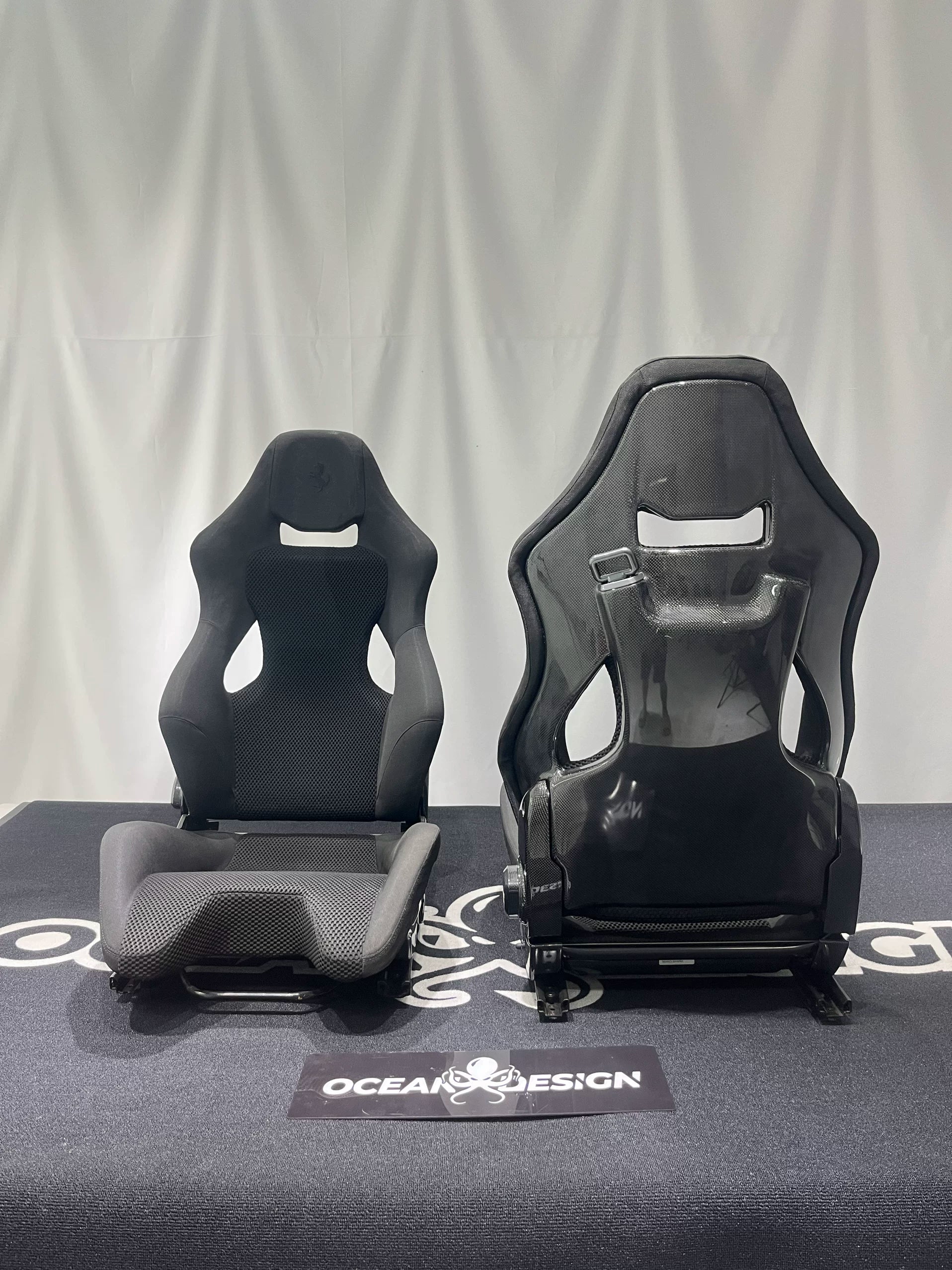 Ferrari F430 458 488 F8 Dry Carbon Fiber One-Piece Racing Bucket Seat – Alcantara, Lightweight