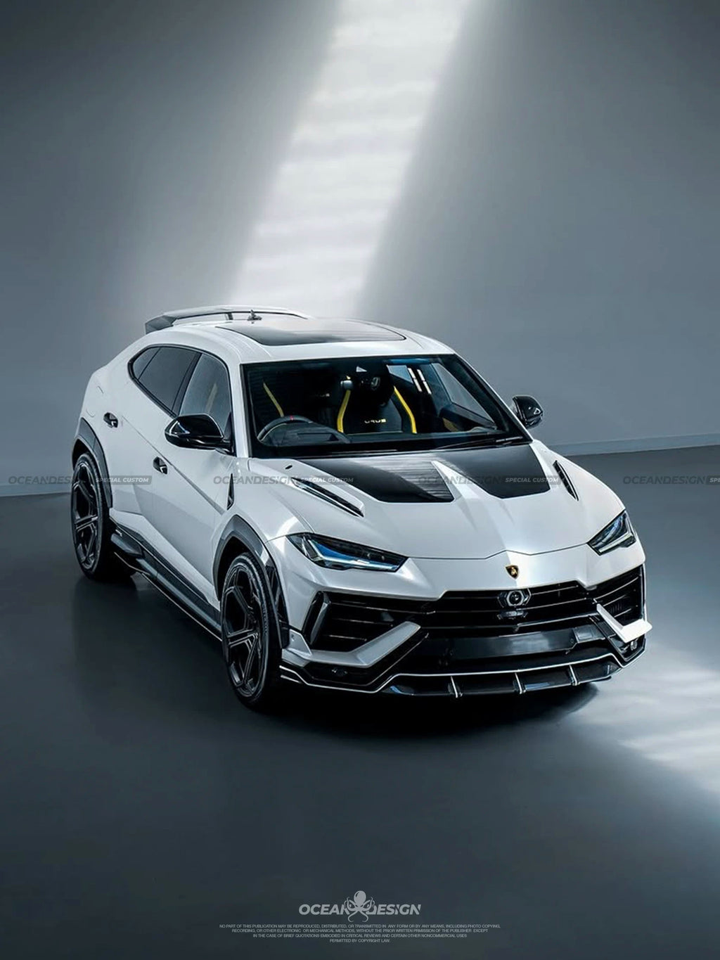 Lamborghini Urus S Ocean Design-Style Dry Carbon Fiber Aero Kit – Front Lip, Side Skirts, Wheel Arches, Hood & More