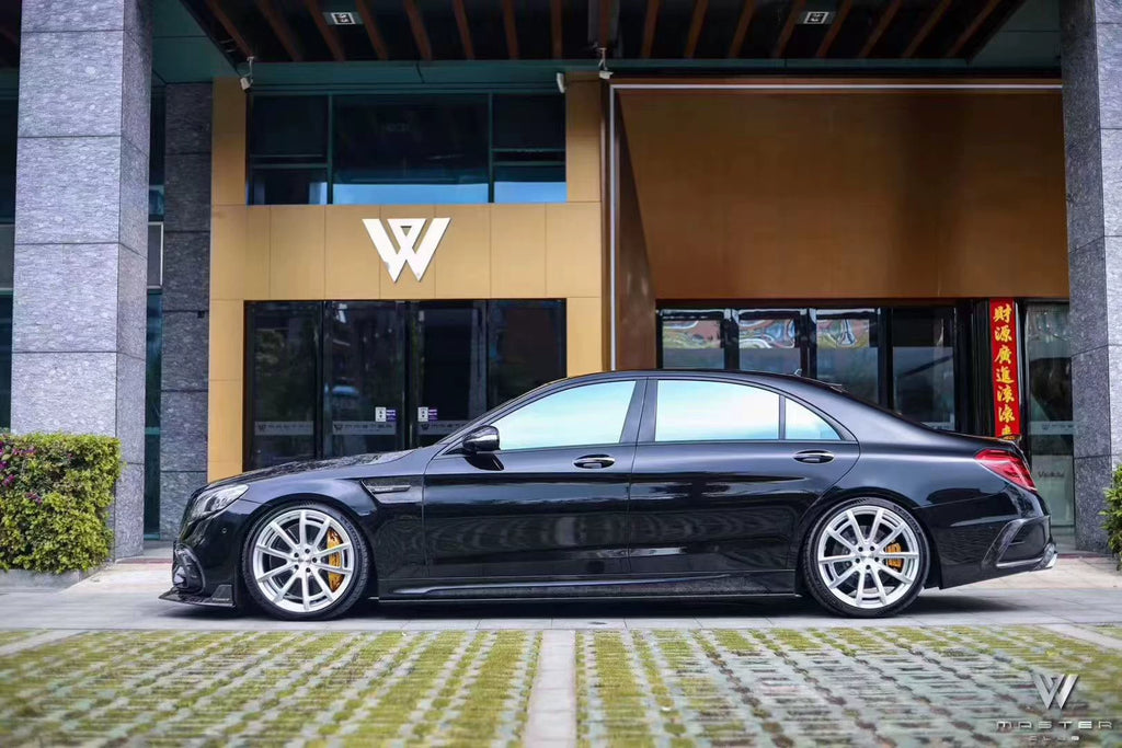 Mercedes-Benz S-Class S63 W222.2 MSY Style Carbon Fiber Aero Kit – Front Lip, Rear Bumper, Side Skirts, Rear Wing, Fender Flares, Hood, Mirror Covers