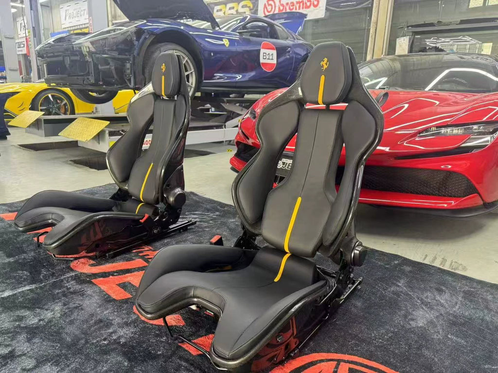 Ferrari 296 GTB / SF90 Dry Carbon Fiber One-Piece Racing Bucket Seat