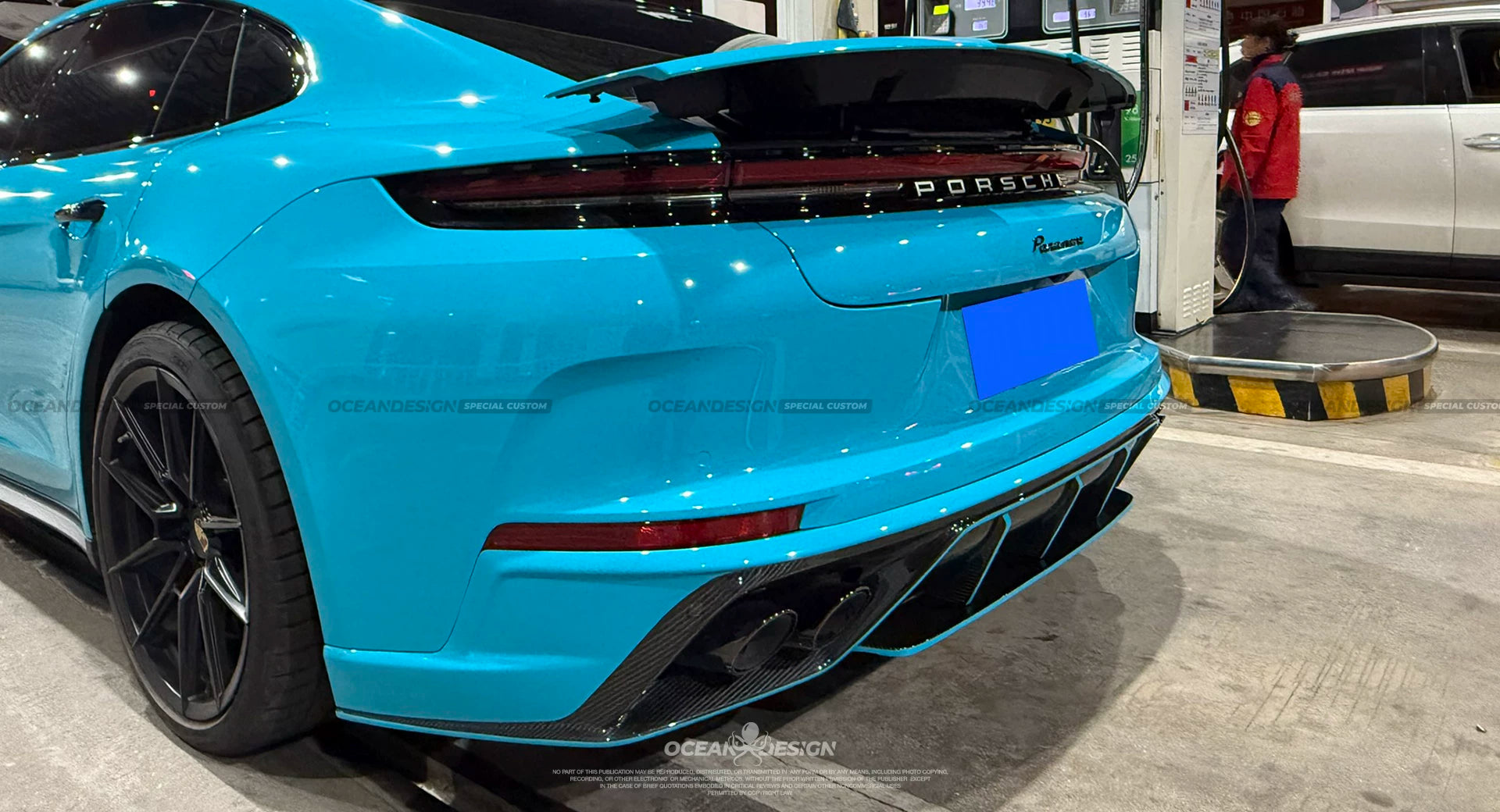 Porsche Panamera 2024+ Ocean Design-Style Dry Carbon Fiber Aero Kit – Front Lip, Side Skirts, Hood, Wing & More