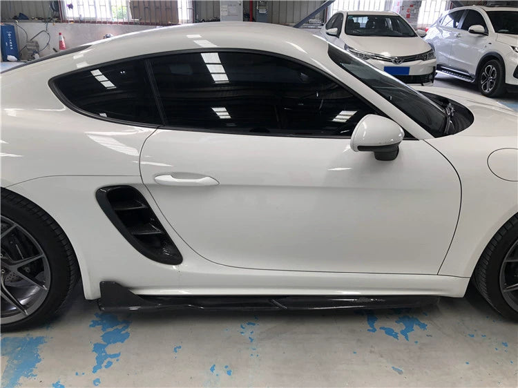 Porsche 718 Boxster Cayman A-Style Carbon Fiber Aero Kit – Front Lip, Side Skirts, Rear Lip, Corner Pieces