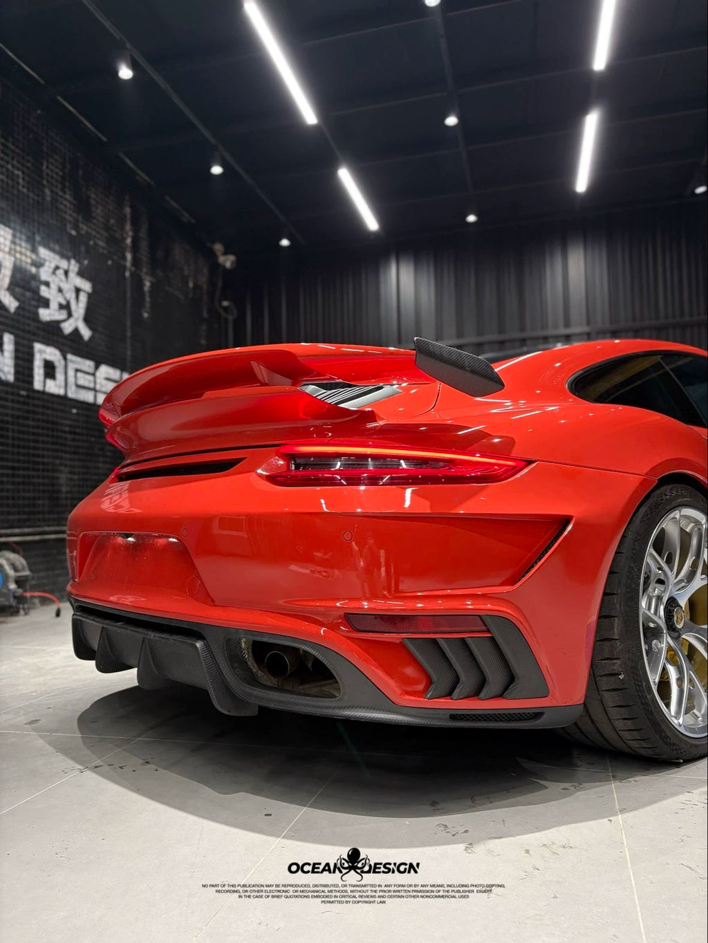 Porsche 911 991 Turbo S Topcar-Style Carbon Fiber Aero Kit – Front & Rear Bumpers, Lip, Wing, Hood