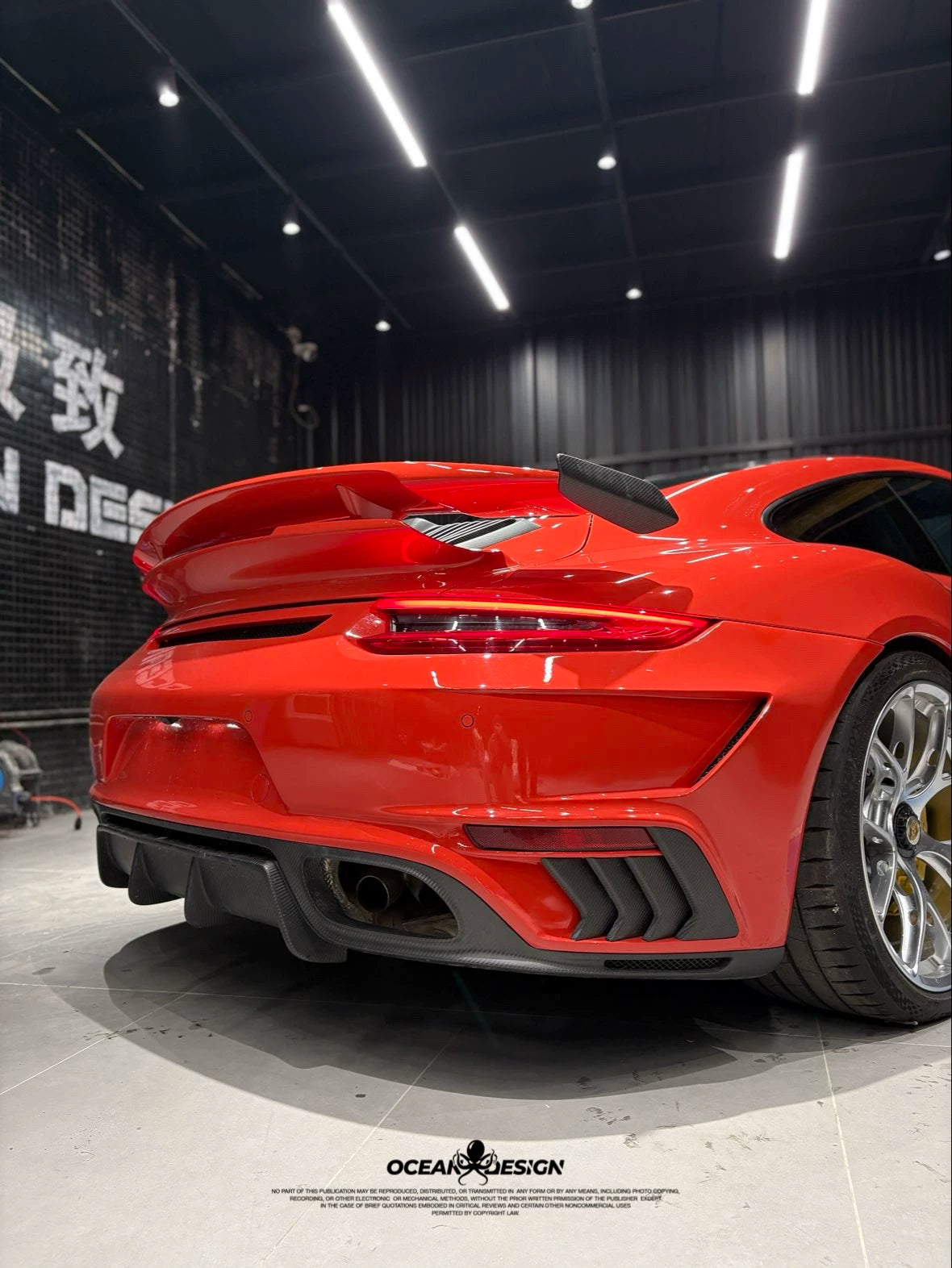 Porsche 911 991 Turbo S Topcar-Style Carbon Fiber Aero Kit – Front & Rear Bumpers, Lip, Wing, Hood