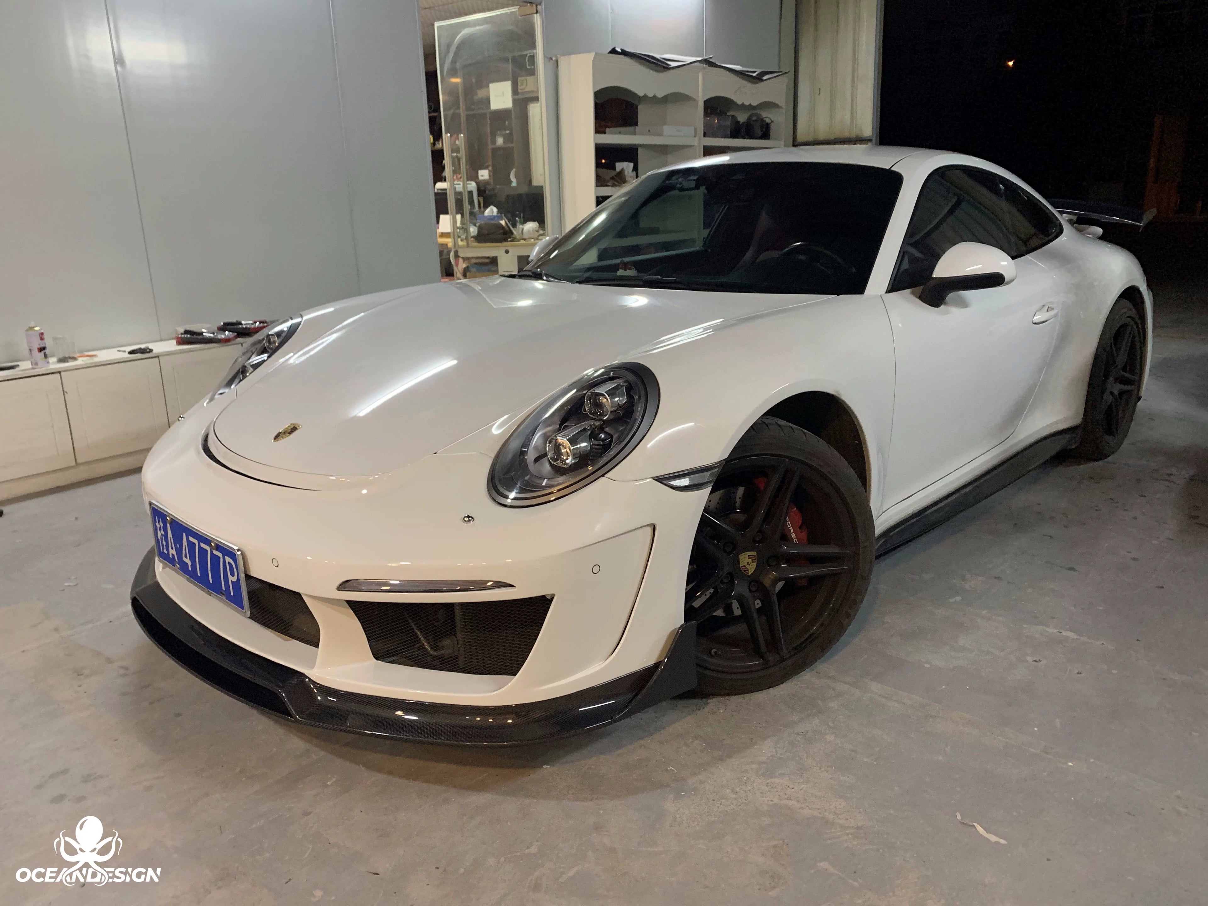 Porsche 911 991.2 Topcar-Style Carbon Fiber Aero Kit – Front & Rear Bumpers, Wing, Engine Cover