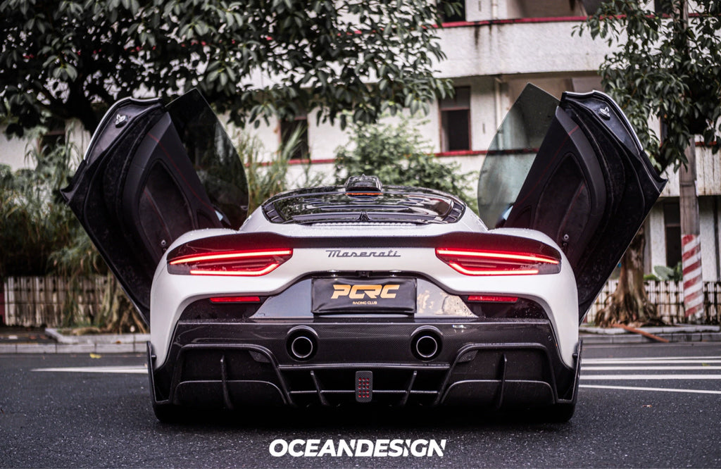 Maserati MC20 MSY Style Dry Carbon Fiber Aero Kit – Front Lip, Rear Lip, Diffuser, Hood, Side Skirts, Rear Wing, Mirror Covers, Engine Bay Trim