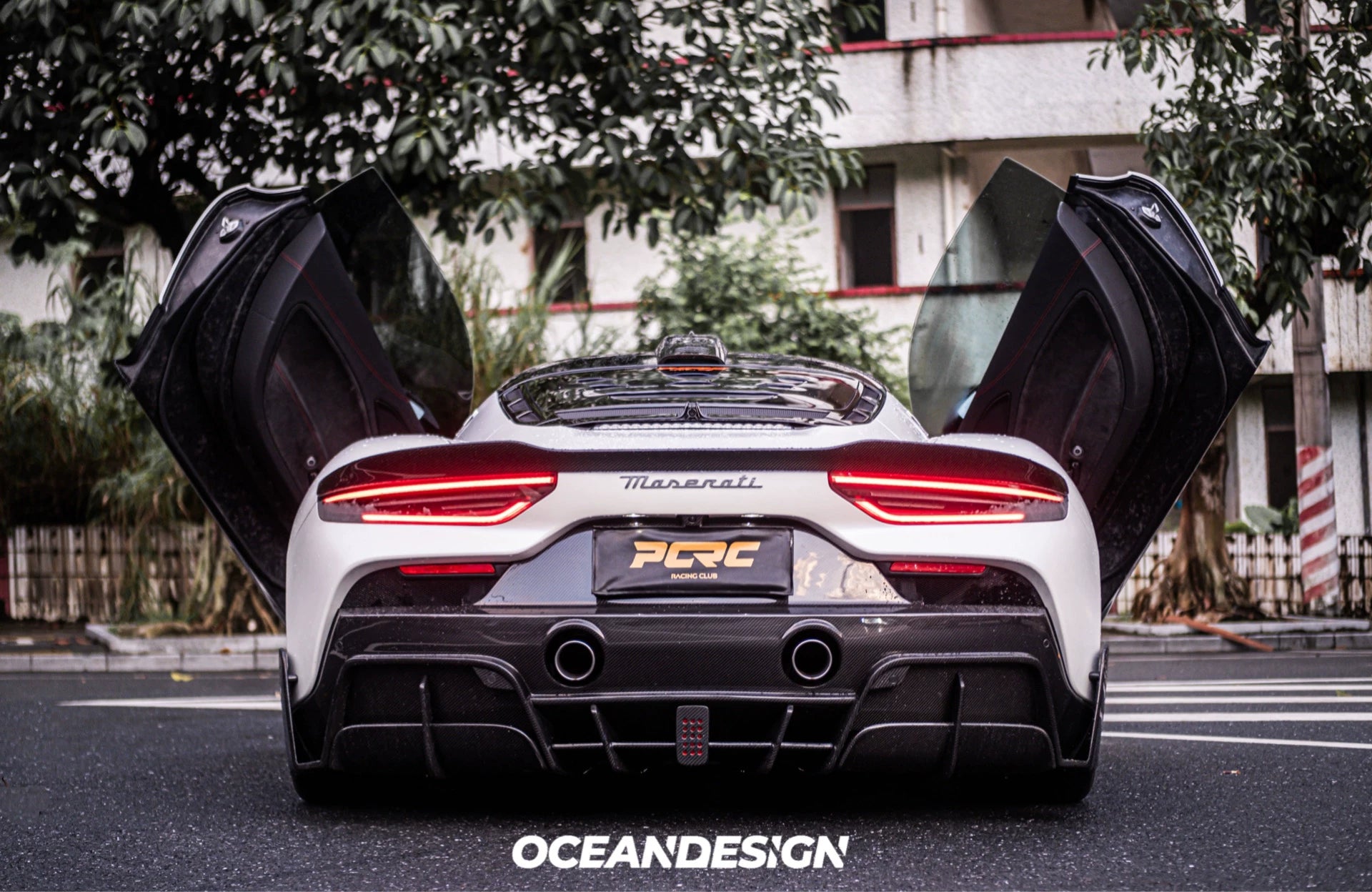 Maserati MC20 MSY Style Dry Carbon Fiber Aero Kit – Front Lip, Rear Lip, Diffuser, Hood, Side Skirts, Rear Wing, Mirror Covers, Engine Bay Trim