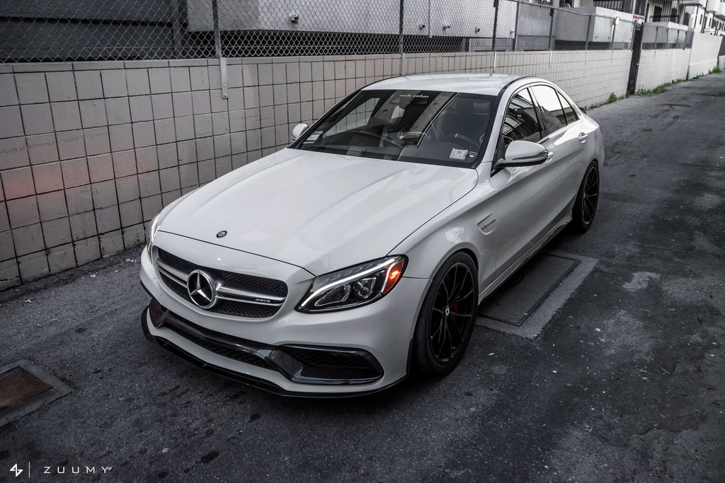 Mercedes-Benz C63 AMG W205 Coupe & Sedan Mode Carbon Style Carbon Fiber Aero Kit – Front Lip, Side Skirts, Rear Lip