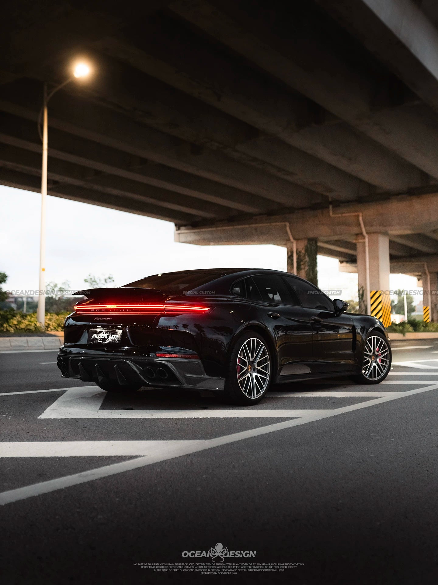 Porsche Panamera 2024+ Ocean Design-Style Dry Carbon Fiber Aero Kit – Front Lip, Side Skirts, Hood, Wing & More
