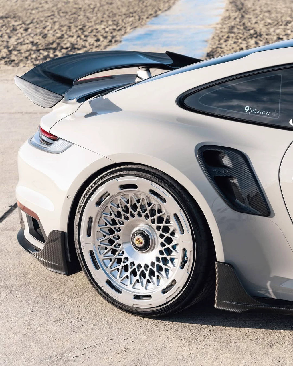 Porsche 911 992.1 Turbo S 9D-Style Dry Carbon Fiber Aero Kit – Front Lip, Hood, Side Skirts, Rear Lip, Wing