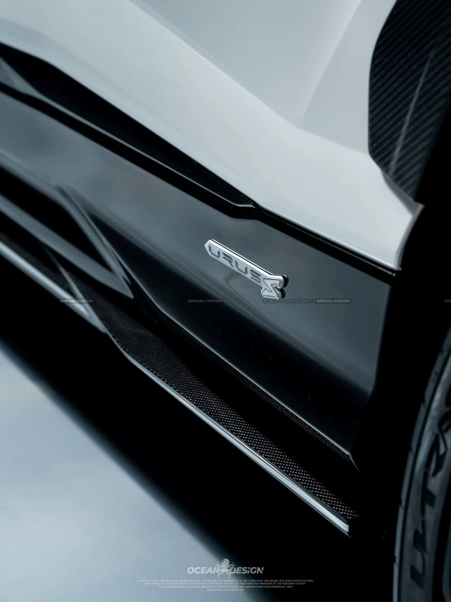 Lamborghini Urus S Ocean Design-Style Dry Carbon Fiber Aero Kit – Front Lip, Side Skirts, Wheel Arches, Hood & More