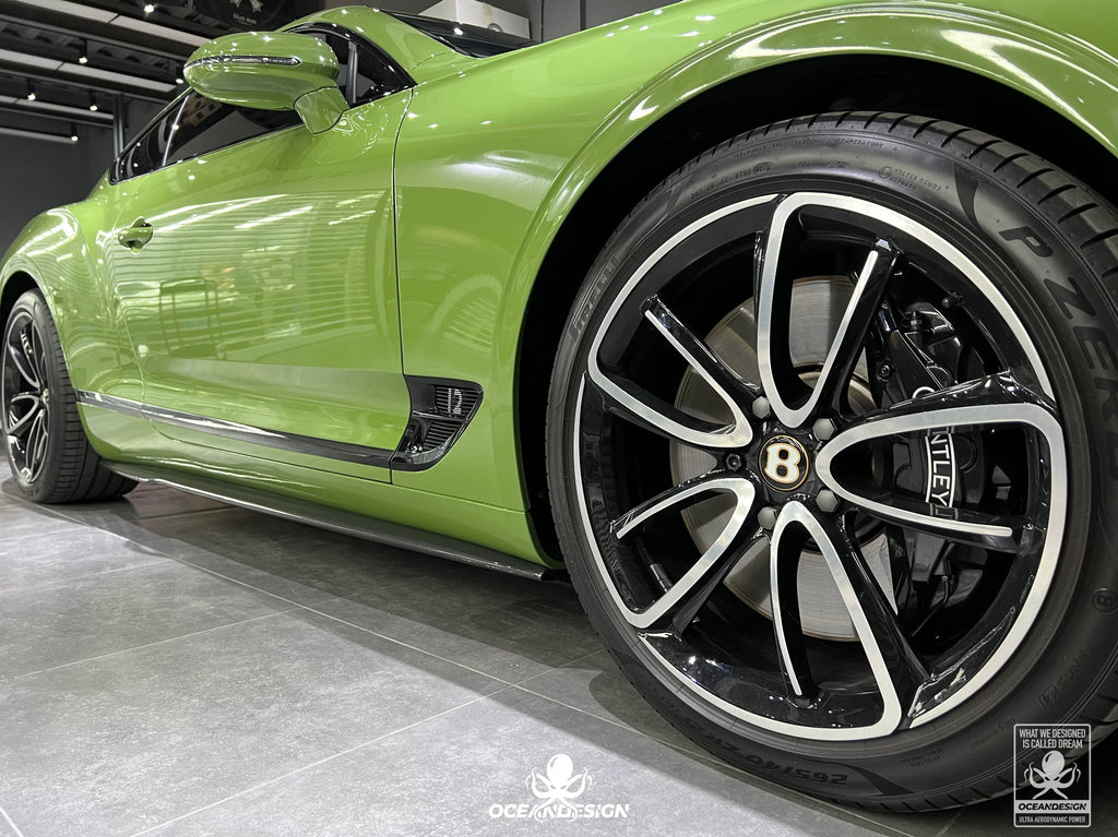 Bentley Continental GT OD E-Style Dry Carbon Fiber Aero Kit – Front Lip, Side Skirts, Rear Lip, Rear Wing